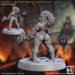 Kvinnlig dvärgbarbarkrigare DnD-miniatyrer kompatibla med 28 mm 32 mm TTRPG fantasyminier | 31072