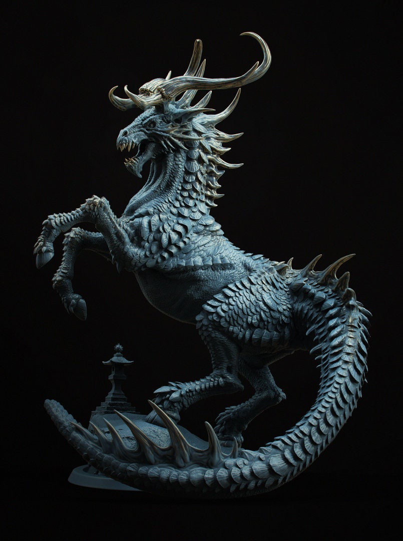 Kiminari Kirin Ki Rin Unicorn Premium 3d Printed Tabletop Etsy Ireland