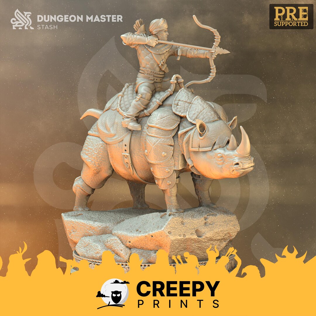 Mounted Archer Ranger Dnd Miniatures Compatible With 28mm 32mm Fantasy ...