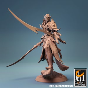 Elf Cleric Paladin Knight v3 Premium dnd Miniature Mini Fighter Warrior | Resin 3D Printed | 28mm 32mm 100mm | 44299