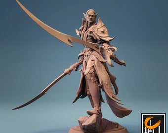 Elf Paladin Knight v3 DnD Miniatures compatible with 28mm 32mm fantasy minis | 44299