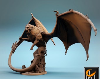 Manticore v2 DnD Miniatures compatible with 28mm 32mm fantasy minis | 44545_B_v1