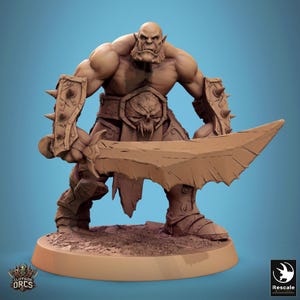 Orc Barbarian Infantry Marauder v17 Premium dnd Miniature Mini | Resin 3D Printed | 28mm 32mm up to 100mm | 46299