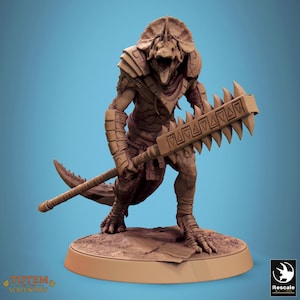 Lizardfolk Lizardman v14 Premium dnd Miniature Mini | Lizardmen Lizardman | Resin 3D Printed | 46514