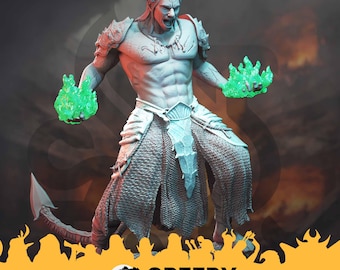 Tiefling Mago Hechicero Monje Miniaturas DnD compatibles con miniaturas de fantasía de 28 mm y 32 mm 50125 DM1023