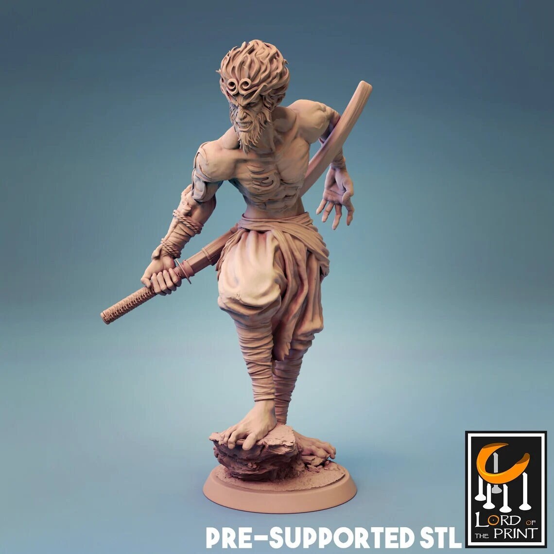 Statue de Roi Singe du Mythe Noir imprimée en 3D, statue de Bouddha combattant du voyage vers l