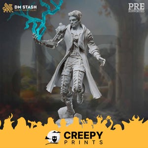 Miniaturas Steampunk Wizard DnD compatibles con miniaturas de fantasía de 28 mm y 32 mm 50380 DM1122