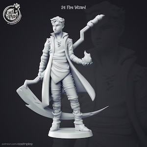 Sorcerer Wizard Mage Premium Dnd mini miniatuur figuurbeeldje 28 mm 32 mm tot 100 mm hars 3D-geprint | 20386
