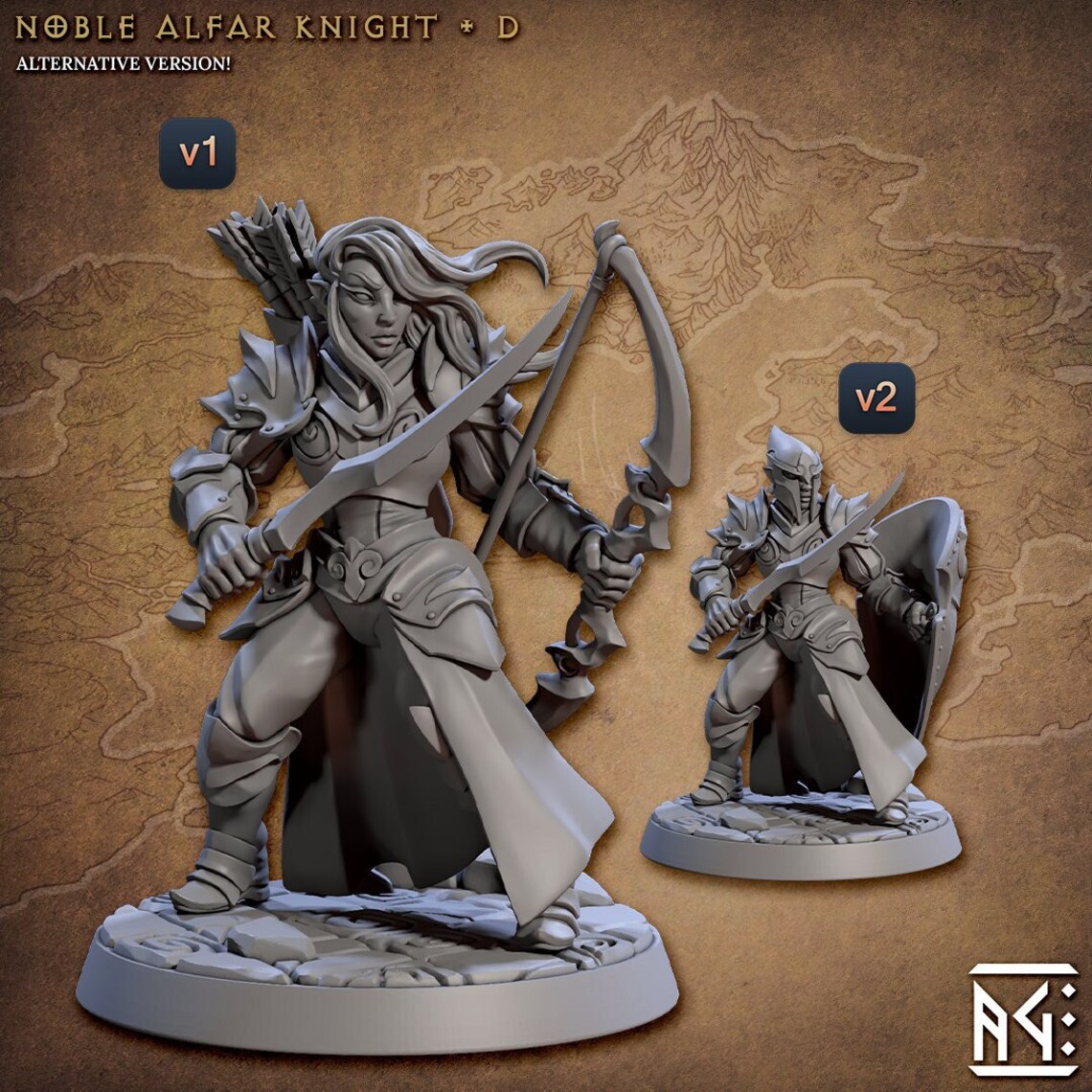 Female Elf Archer Ranger Dnd Miniatures Compatible With 28mm 32mm ...