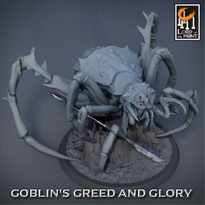 Giant Spider V8 Premium dnd Miniature Mini | 28mm 32mm up to 100mm | Resin 3D Printed | 43574