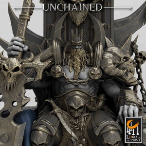 Barbarian King on Throne DnD-miniaturen compatibel met 28 mm 32 mm fantasymini's | 43262