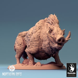 Boar Miniature v2 Premium dnd Miniature Mini | Resin 3D Printed | 28mm 32mm up to 100mm | 44583