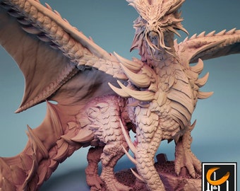 Miniaturas de Dragón Dorado Ancestral para D&D, compatibles con miniaturas de fantasía de 28 mm y 32 mm / 20739