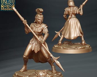 Miniatura de paladín clérigo femenino/resina impresa en 3D, 28 mm