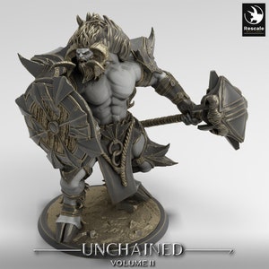 Minotaur Barbarian Guard C Premium dnd Miniature Mini | 28 mm 32 mm do 100 mm | Druk 3D z żywicy | 44475_C