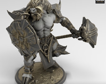 Minotaurus Barbarian Guard C DnD-miniaturen compatibel met 28 mm 32 mm fantasymini's | 44475_C