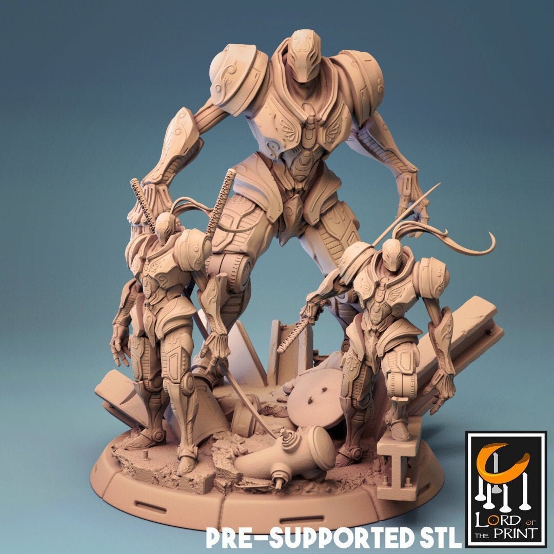3x サムライ ロボット セット ロット ジオラマ プレミアム dnd