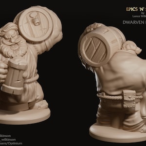 Dwergbarkeeper | Premium 3D-geprinte fantasieminiaturen op tafelblad 28 mm 32 mm tot 100 mm |    dnd 20312