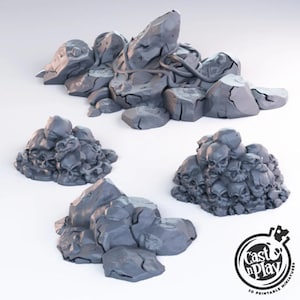 Skulls Piles Scatter Bundle | Premium 3D Printed Fantasy Tabletop Miniature 28mm 32mm to 100mm |  dnd  20399