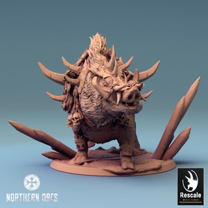Boar Armored Miniature Saddle v3 Premium dnd Miniature Mini | Resin 3D Printed | 28mm 32mm up to 100mm | 44585