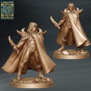 Female Cultist Witch Sorceress Grim Reaper v2 Premium dnd Mini Figure Figurine Fantasy Tabletop Miniatures 28mm 32mm to 100mm | 47118