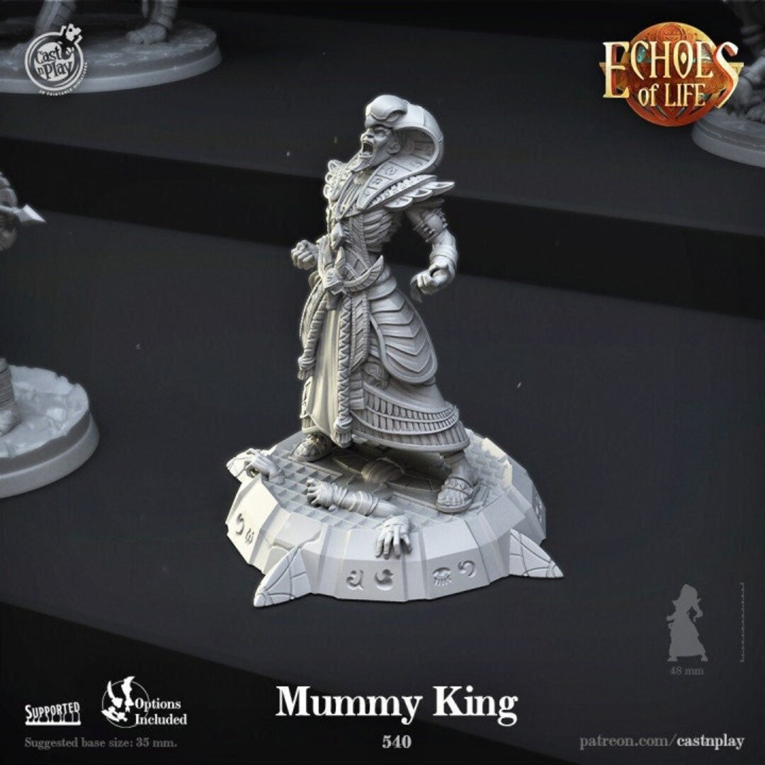 Mummy King Premium Dnd Miniature Mini | 28mm 32mm to 100mm | Resin 3D ...