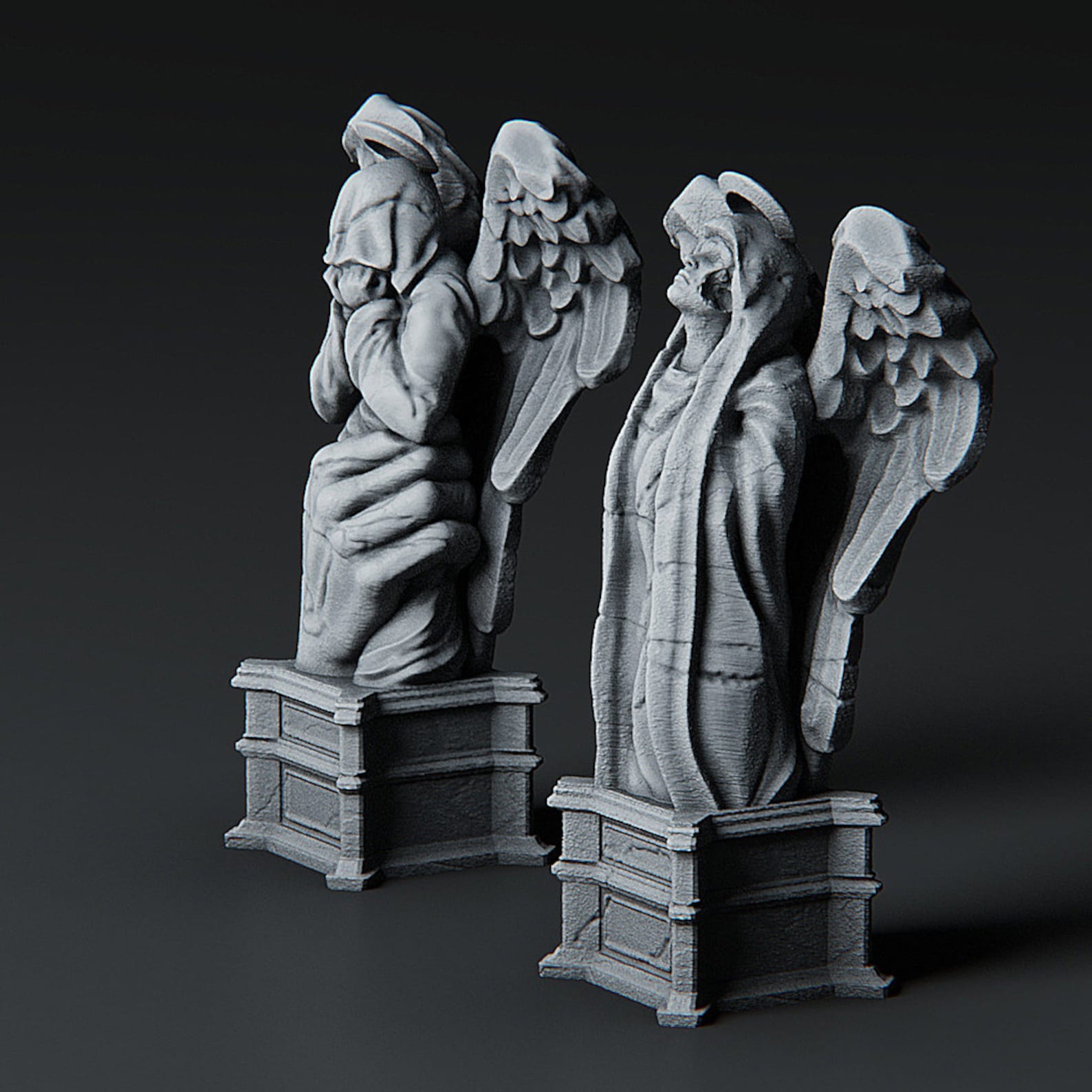 Weeping Angel Statue Premium 3D Printed Tabletop Miniatures Etsy