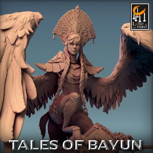 Female Harpy v4 Premium dnd Miniature Mini Fighter Warrior | Resin 3D Printed | 28mm 32mm 100mm | 44214