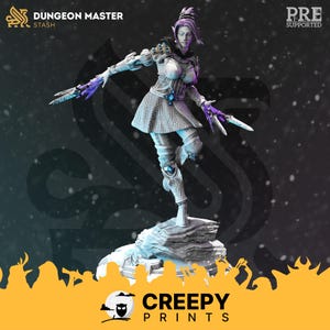 Elfa Oscura Drow Hechicera Bruja 28 mm 32 mm Miniaturas DnD Fantasy Minis 50409 DM1221