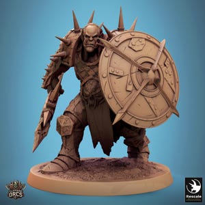 Orc Barbarian Marauder v1 Premium dnd Miniature Mini | Resin 3D Printed | 28mm 32mm up to 100mm | 46242