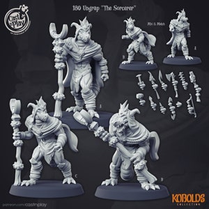 Kobold Sorcerer Wizard | Premium 3D Printed Tabletop Miniature 28mm 32mm to 100mm |     dnd  20362