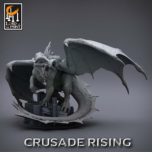 Red chromatic Dragon Premium Fantasy dnd Miniature Mini Figure Figurine Statue | Resin 3D Printed | 43314