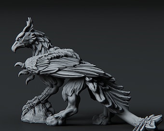 Landed Griffin Griffon Gryphon DnD Miniaturen kompatibel mit 28 mm 32 mm Fantasy Minis | 20369