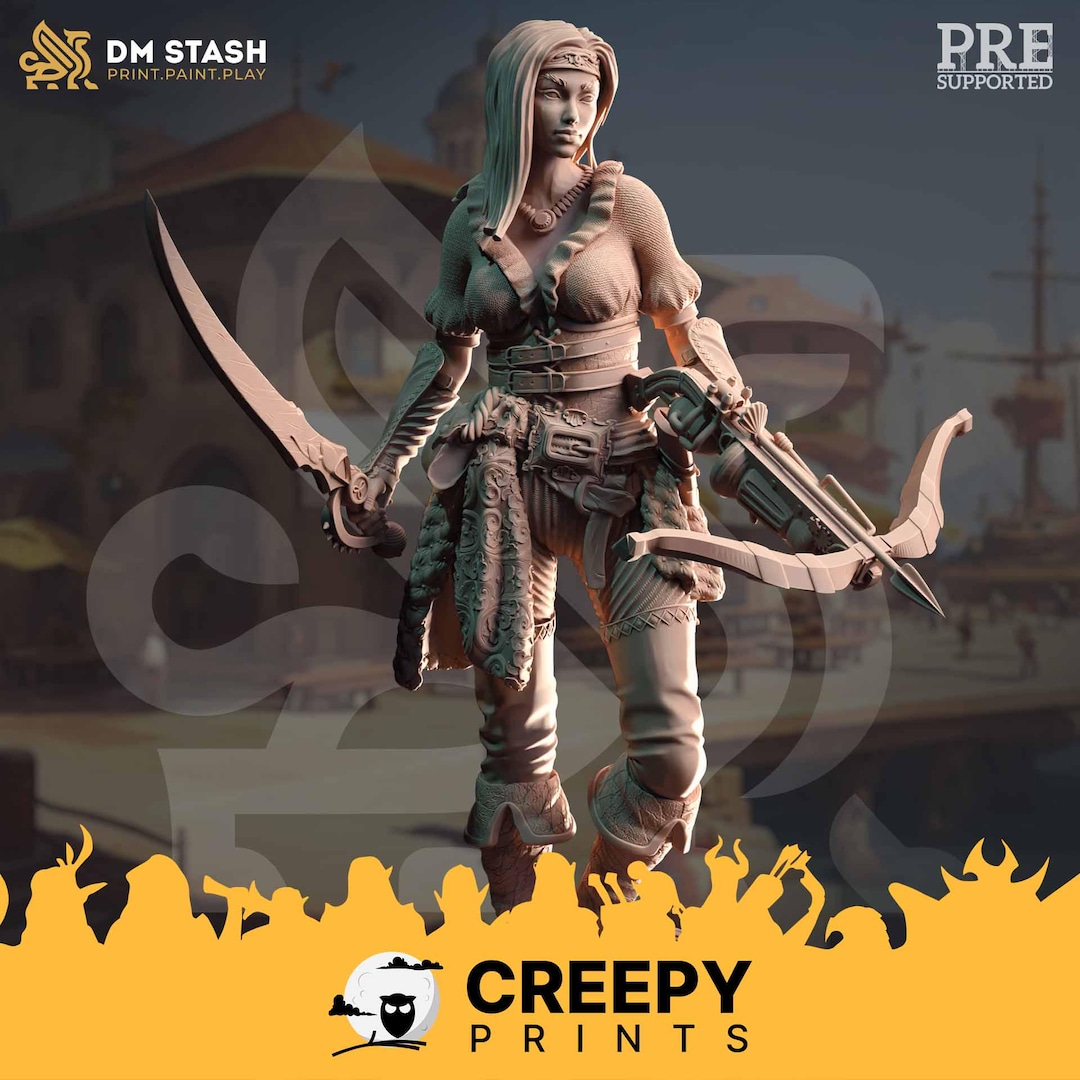Female Ranger Archer Dnd Miniatures Compatible With 28mm 32mm Tabletop ...