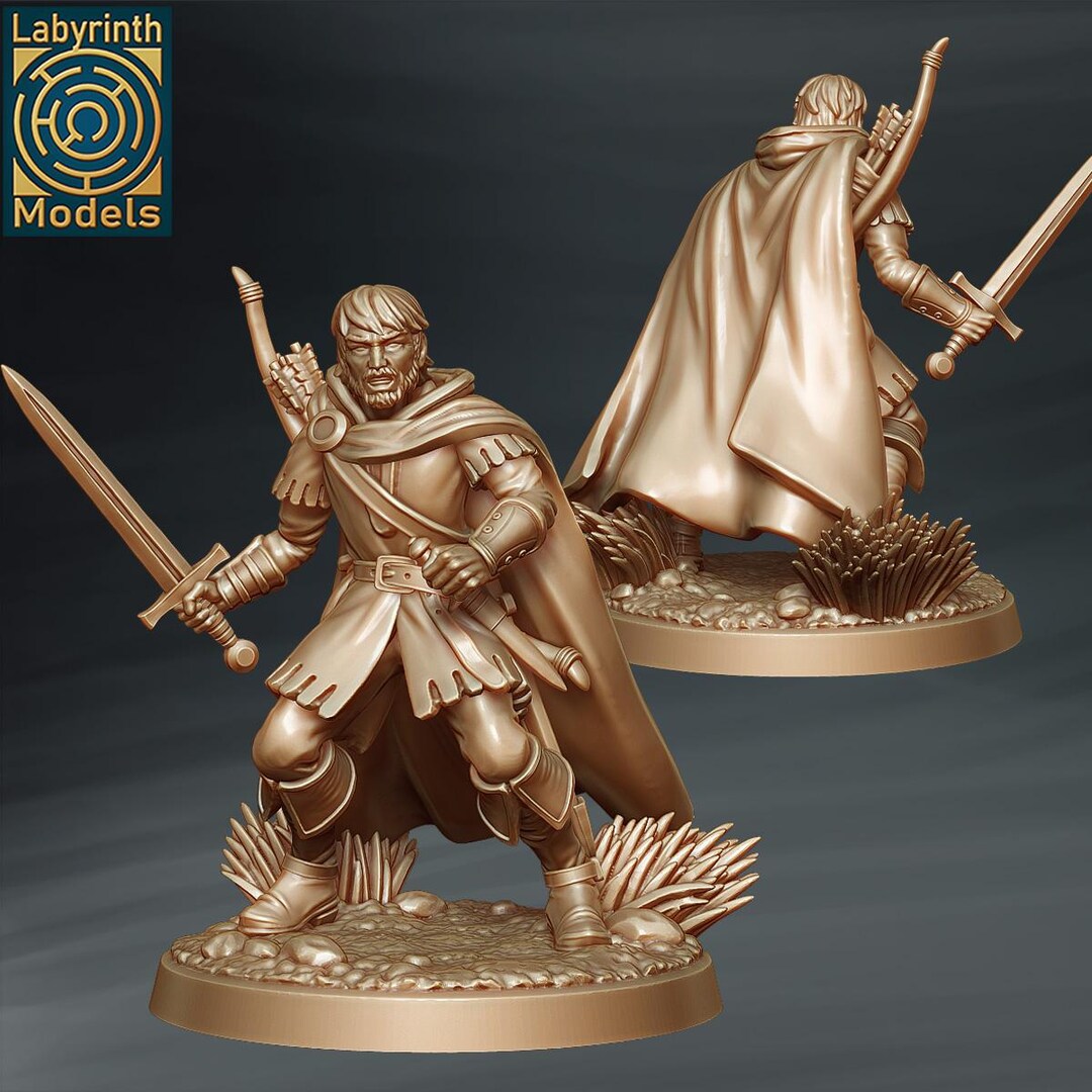 Human Archer Ranger Cleric V4 Premium Dnd Miniature Mini Warrior ...