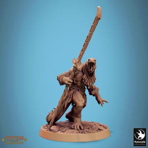 Lizardfolk Lizardman v10 Premium dnd Miniature Mini | Lizardmen Lizardman | Resin 3D Printed | 46510