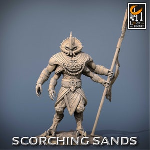 Egyptian Male Guard v2 Premium dnd Miniature Mini Figure Figurine | 28mm 32mm 100mm | Resin 3D Printed | 43684