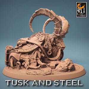 Ram Saddle v6 Premium dnd Miniature Mini 28mm 32mm up to 100mm | Cleric Warrior Fighter | Resin 3D Printed | 43852