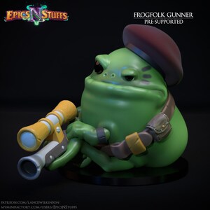 Cute Frog Folk Warrior Premium dnd Miniature Mini | Resin 3D Printed | 28mm 32mm up to 100mm | 45021