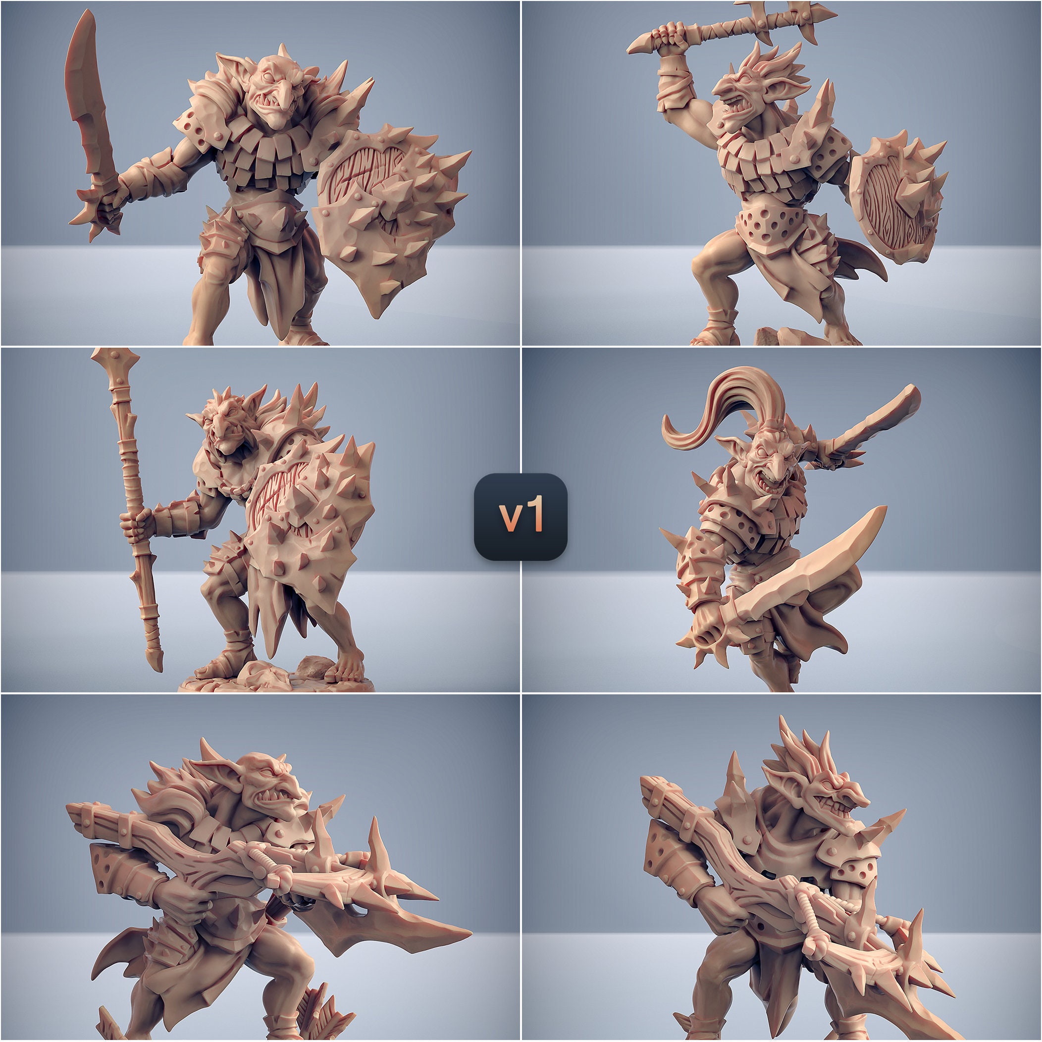 6x Hobgoblin Pack v1 Premium dnd Miniature Mini Resin 3D Printed | 30325_30