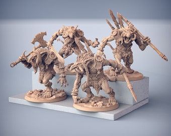 Troll Miniatur x4 Pack Premium dnd Mini 28mm 32mm bis 100mm | Jäger Kämpfer Krieger | Harz 3D Gedruckt | 30174_77