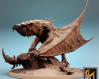 Lieben Sie Wyvern Dragon v6 DnD Miniaturen kompatibel mit 28 mm 32 mm Fantasy Minis | 44369