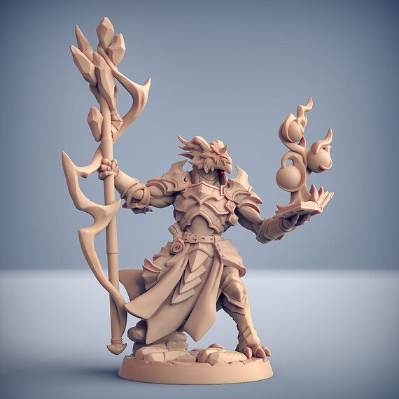 Dragonborn Half Dragon Battlemage Mage Wizard Premium 3D - Etsy