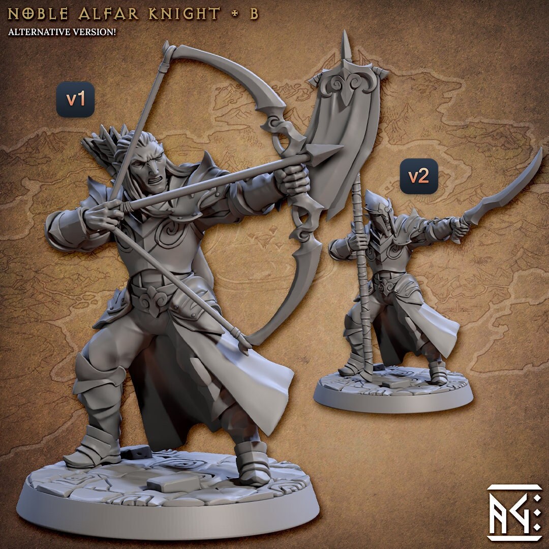 Elf Archer Ranger Dnd Miniatures Compatible With 28mm 32mm Tabletop ...