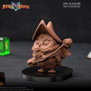 Owl Owlkin Ranger Premium dnd Miniature Mini | Resin 3D Printed | 28mm 32mm up to 100mm | 45190