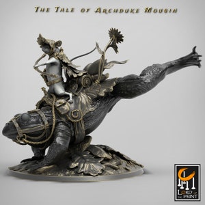 Mounted Mouse Paladin Cleric v2 Premium dnd Miniature Mini Unchained | Resin 3D Printed | 28mm 32mm up to 100mm | 43347