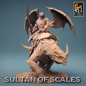 Dragonborn Ranger Dragon Rider Warrior G Premium dnd Miniature Mini | Resin 3D Printed | 28mm 32mm to 100mm | 43773