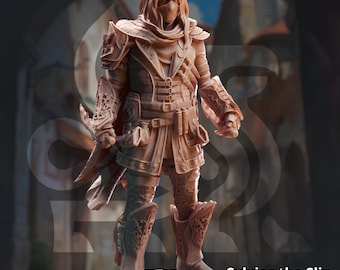 Assassin Rogue DnD miniatures compatible with 28mm 32mm tabletop fantasy minis | 50480