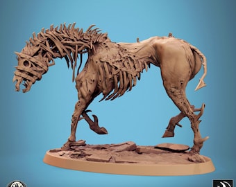 Miniaturas de Nightmare Hell Steed para D&D, compatibles con miniaturas de fantasía de mesa de 28 mm y 32 mm (46111_B).