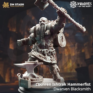 Dwarf Cleric Paladin Premium dnd Miniature Mini 28mm 32mm to 100mm  | Barbarian Fighter Warrior | Resin 3D Printed | 50459